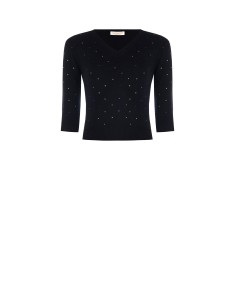 Camisola com mangas 3/4 e strass multicolor Rinascimento