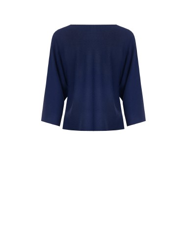 Blusa fluida com logótipo com perfurações e mangas 3/4 Rinascimento