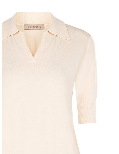 Polo em mistura de viscose com logótipo Rr bordado Rinascimento