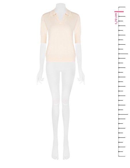 Polo em mistura de viscose com logótipo RR bordado Rinascimento