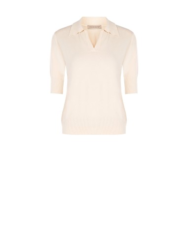 Polo de malha em mistura de viscose com logótipo RR bordado Rinascimento