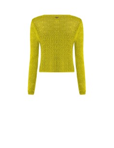 Cardigan traforado em mistura de viscose com um fio de lurex Rinascimento 2