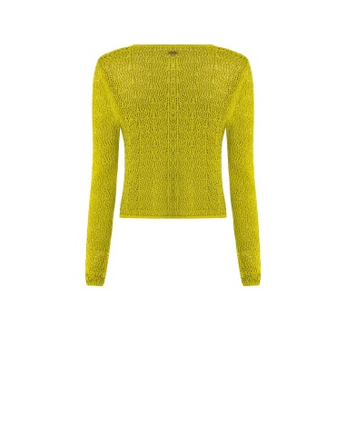 Cardigan trabalhado em mistura de viscose com um fio de lurex Rinascimento