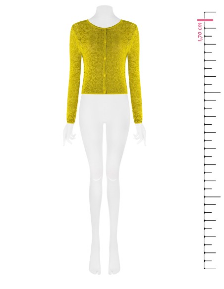 Cardigan vazado em mistura de viscose com um fio de lurex Rinascimento
