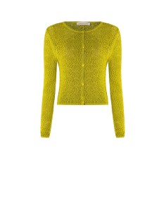 Cardigan traforado em mistura de viscose com um fio de lurex Rinascimento