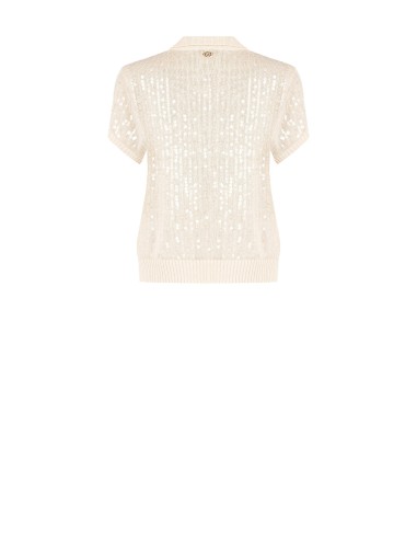 Polo em malha coberta de lantejoulas transparentes Rinascimento