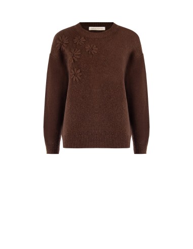 Camisola Larga com Flores em Relevo Rinascimento