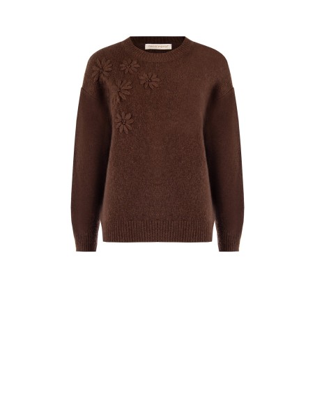 Camisola Larga com Flores em Relevo Rinascimento