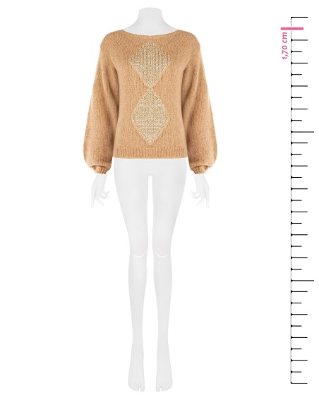 Camisola Com Maxi Losangos Lurex Rinascimento