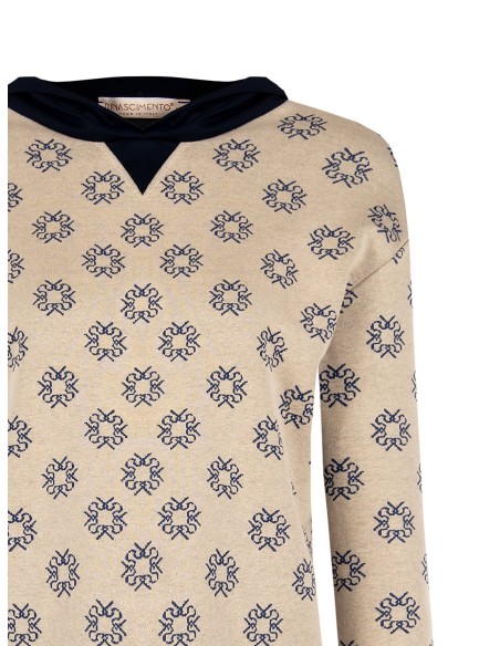 Sweat com capuz e padrão de logótipo RR Rinascimento