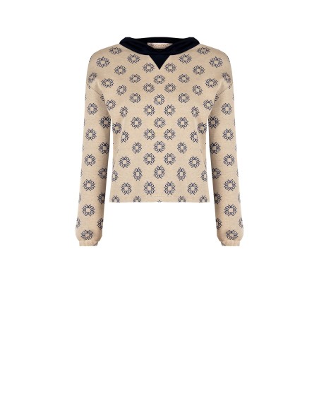 Sweat com capuz e padrão com logótipo RR Rinascimento