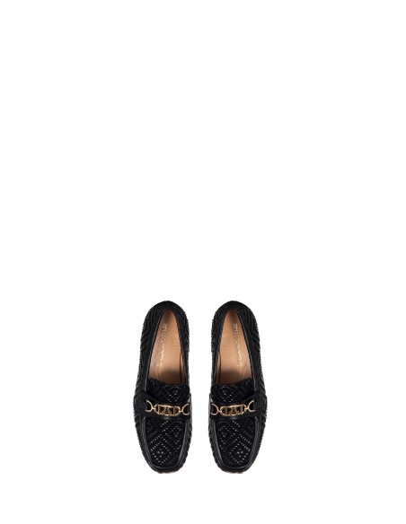 Mocassins em tecido entrelaçado em losangos e acabamento com logótipo RR em metal Rinascimento