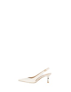 Décolleté Slingback com Salto Médio às Riscas Azul-Marinho e Detalhe Transparente Rinascimento 2