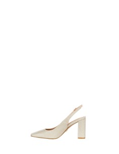 Décolleté Slingback Glitter com Salto Alto e Biqueira Quadrada Rinascimento 2