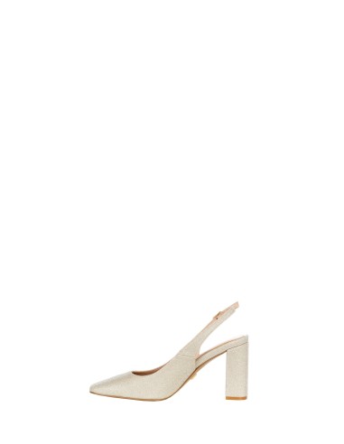 Décolleté Slingback com Glitter, Salto Alto e Bico Quadrado Rinascimento