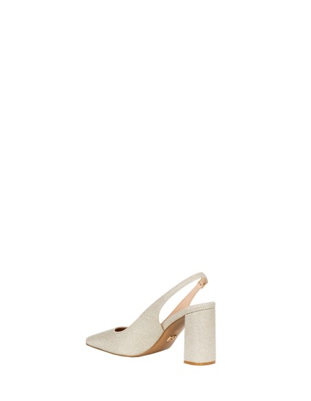 Décolleté Slingback Glitter Com Salto Alto E Bico Quadrado Rinascimento