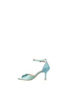 Sandálias em cetim com salto médio coberto de strass Rinascimento 2