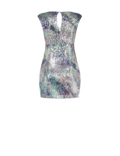 Vestido curvy tipo tubinho com decote nas costas, coberto de lantejoulas estampadas Rinascimento Curvy 2