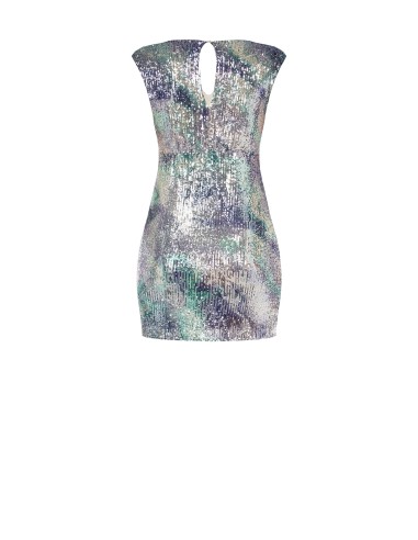 Vestido Curvy em tubinho, decotado nas costas, coberto de lantejoulas estampadas Rinascimento Curvy