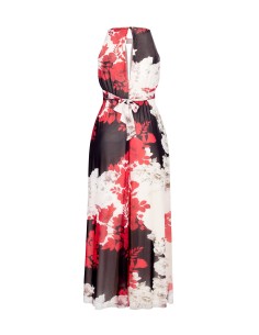 Vestido Longo com Gola Alta em Tule Estampado Rinascimento Curvy 2