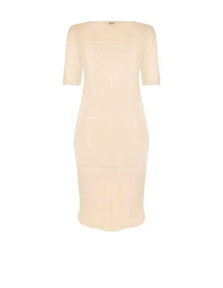 Vestido T-shirt Curvy em formato ovo com costuras à vista e decote com corte a vivo Rinascimento Curvy