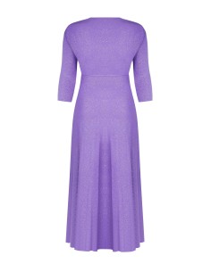 Vestido longo fluido em malha com glitter e decote em V cruzado Rinascimento Curvy 2