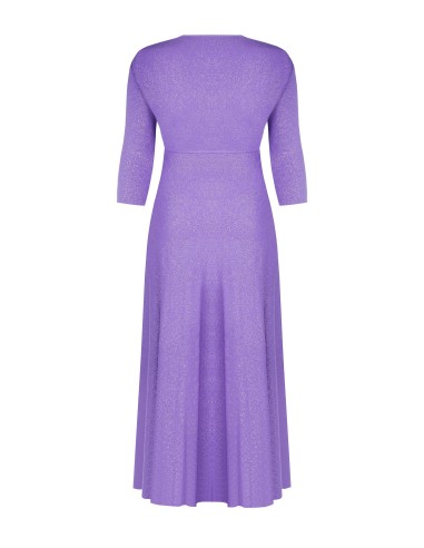 Vestido Longo Fluido em Malha com Glitter com Decote em V Cruzado Rinascimento Curvy