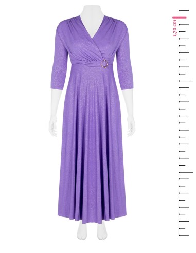 Vestido longo fluido em malha com glitter com decote em V cruzado Rinascimento Curvy