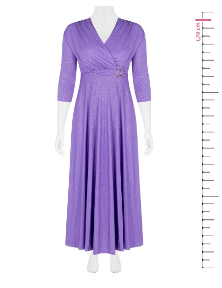 Vestido longo fluido em malha com glitter com decote em V cruzado Rinascimento Curvy