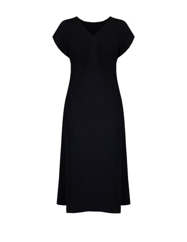 Vestido longo tipo camisola em tecido fluido com decote em V nas costas Rinascimento Curvy