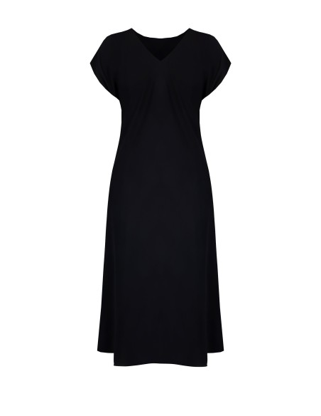 Vestido longo tipo camisola em tecido fluido com decote em V nas costas Rinascimento Curvy