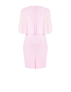 Vestido tubinho em scuba crepe com mangas-capa em georgette Rinascimento Curvy 2