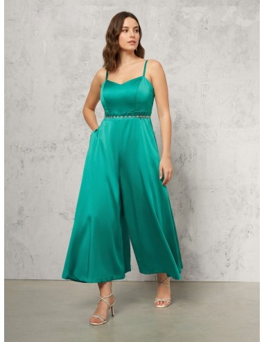 Macacão Inteiro Curvy Calças em Cetim Estruturado com Bolsos Rinascimento Curvy