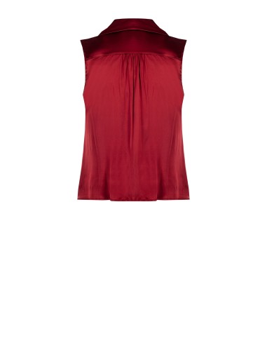 Blusa Curvy Fluida em Cetim com Laço e Corrente na Gola Rinascimento Curvy