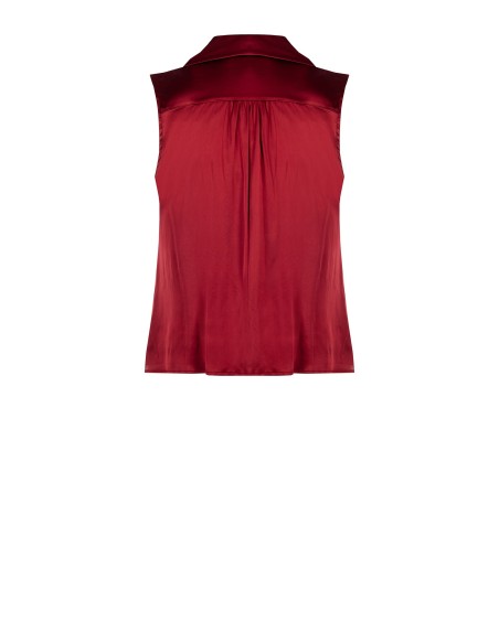Blusa Curvy Fluida em Cetim com Laço e Corrente na Gola Rinascimento Curvy