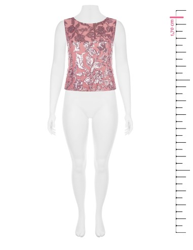 Top em tule macio com bordado em lantejoulas Rinascimento Curvy