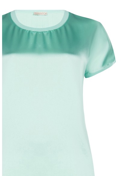 T-Shirt Curvy fluida assimétrica em cetim na frente e viscose atrás Rinascimento Curvy