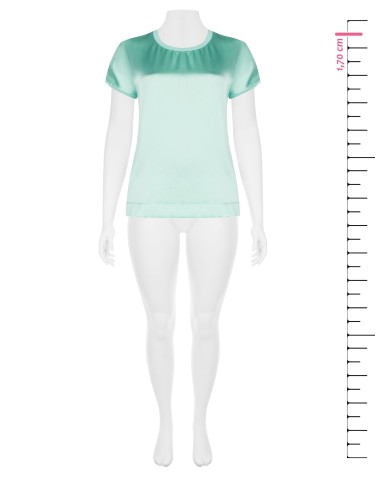 T-Shirt Curvy Fluida Assimétrica em Cetim à Frente e Viscose Atrás Rinascimento Curvy