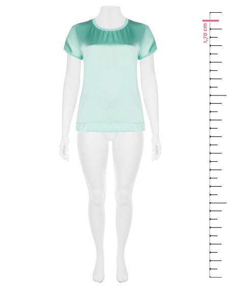 T-Shirt Curvy Fluida Assimétrica em Cetim à Frente e Viscose Atrás Rinascimento Curvy