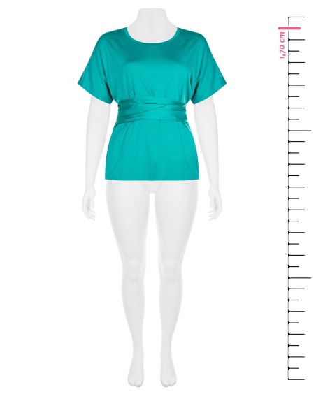 T-Shirt Curvy Over com cinto longo em cetim efeito corpete Rinascimento Curvy