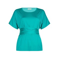 T-Shirt Curvy Oversize com Cinto Longo em Raso Efeito Corpete Rinascimento Curvy