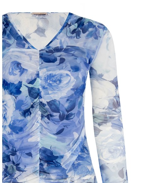 Top Curvy Ajustado em Tule Franzido Rinascimento Curvy