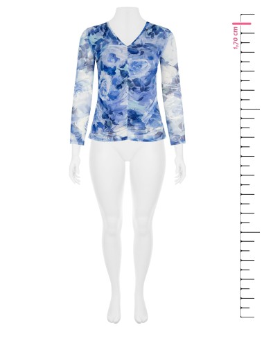 Top Curvy Justo em Tule Franzido Rinascimento Curvy