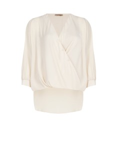 Blusa Curvy macia assimétrica em georgette Rinascimento Curvy