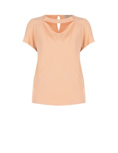 Blusa fluida curvy em cetim opaco com recorte Rinascimento Curvy