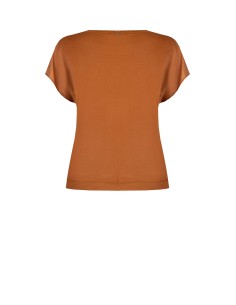 T-Shirt Ampla em Mistura de Viscose com Efeito Ligeiramente Amassado Rinascimento Curvy 2