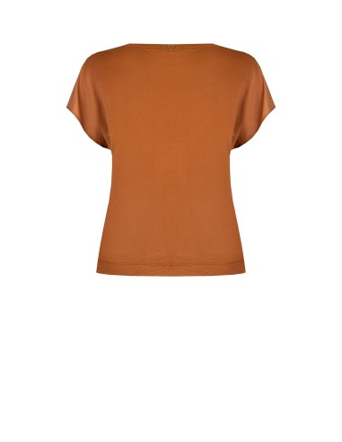 T-shirt ampla em mistura de viscose com efeito ligeiramente amarrotado Rinascimento Curvy