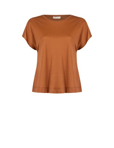 T-Shirt Ampla em Mistura de Viscose com Efeito Ligeiramente Amassado Rinascimento Curvy