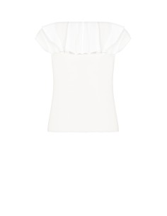 Blusa acinturada em georgette com botão-jóia Rinascimento Curvy 2