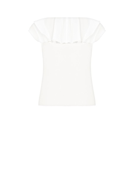 Blusa cintada em georgette com botão joia Rinascimento Curvy